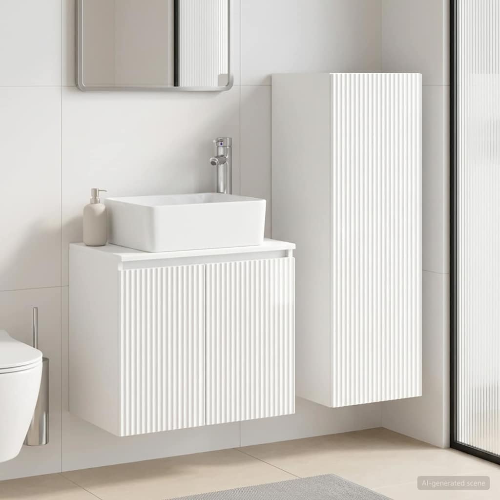 vidaXL Bathroom Furniture Set 2 pcs High Gloss White 1