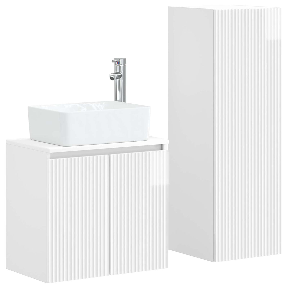 vidaXL Bathroom Furniture Set 2 pcs High Gloss White 2