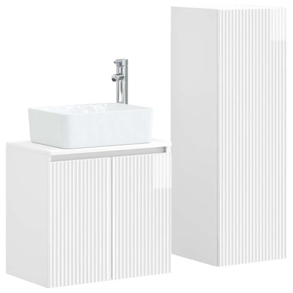 vidaXL Bathroom Furniture Set 2 pcs High Gloss White 2