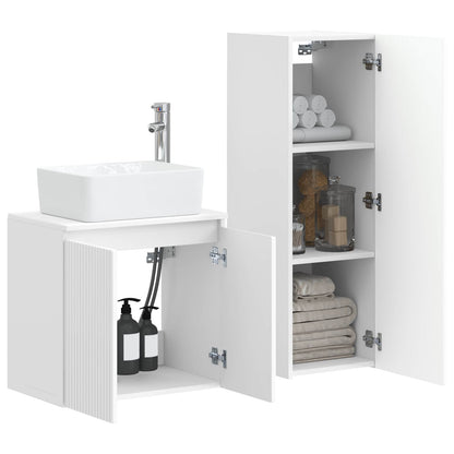 vidaXL Bathroom Furniture Set 2 pcs High Gloss White 3