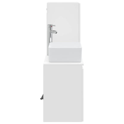 vidaXL Bathroom Furniture Set 2 pcs High Gloss White 4