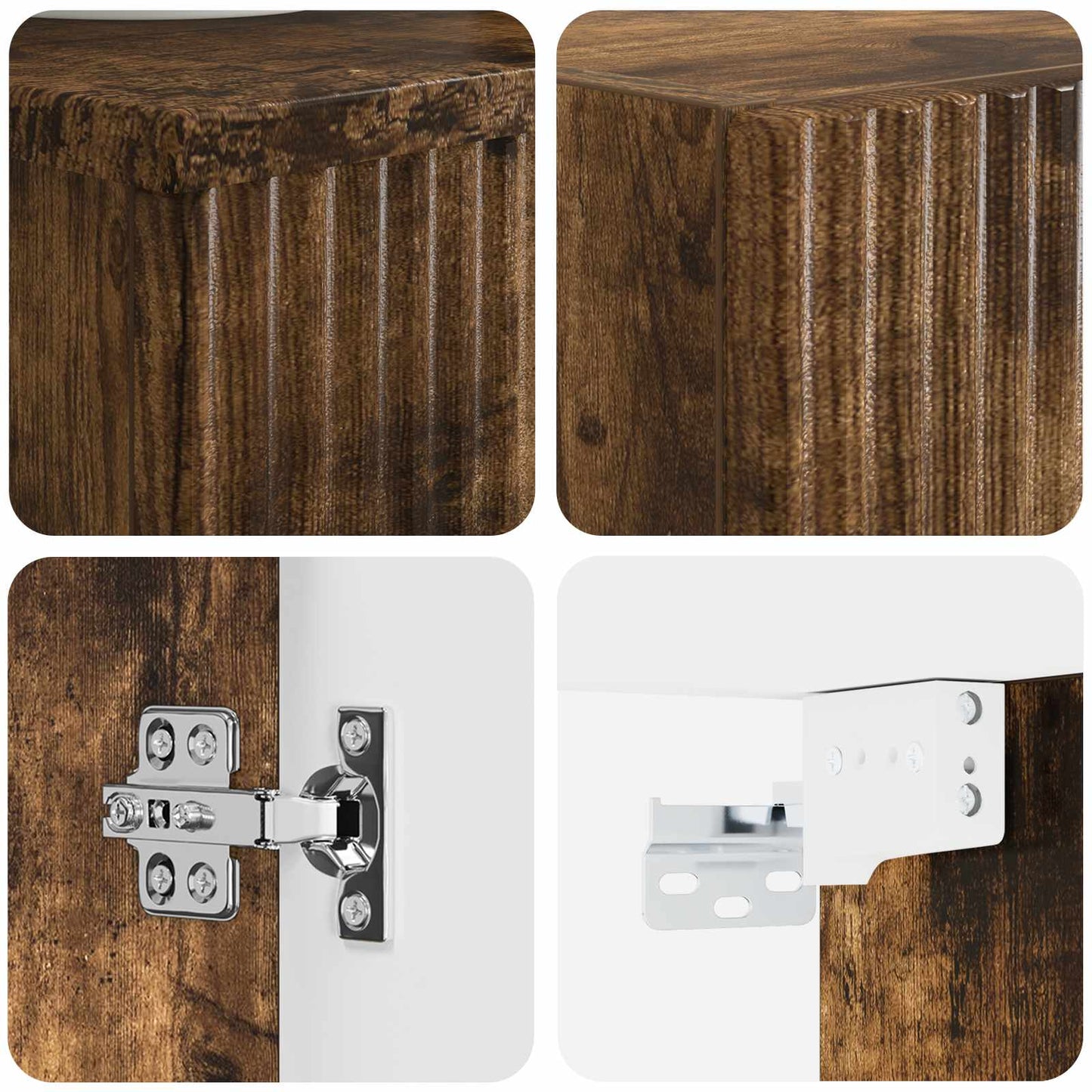 vidaXL Bathroom Furniture Set 2 pcs Smoked Oak 33 x 34.5 x 100 cm 6