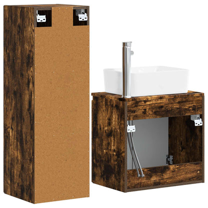 vidaXL Bathroom Furniture Set 2 pcs Smoked Oak 33 x 34.5 x 100 cm 5