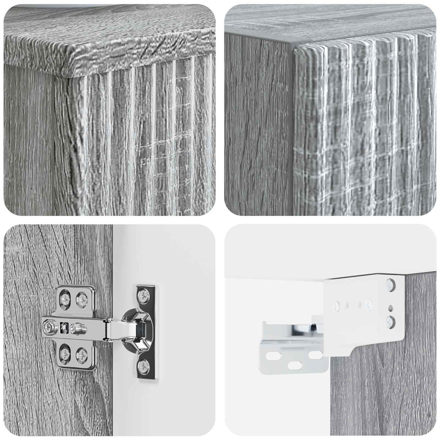 vidaXL Bathroom Furniture Set 2 pcs Grey Sonoma 33 x 34.5 x 100 cm 6