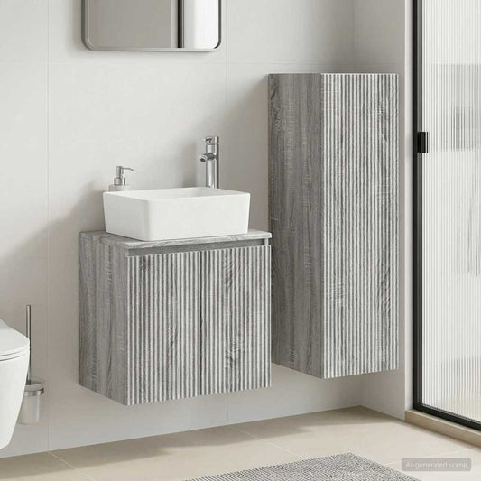 vidaXL Bathroom Furniture Set 2 pcs Grey Sonoma 33 x 34.5 x 100 cm 1