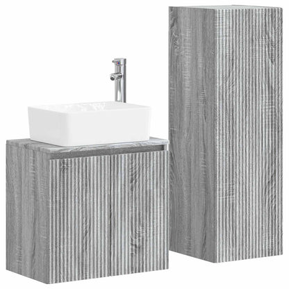 vidaXL Bathroom Furniture Set 2 pcs Grey Sonoma 33 x 34.5 x 100 cm 2