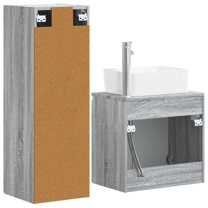vidaXL Bathroom Furniture Set 2 pcs Grey Sonoma 33 x 34.5 x 100 cm 5