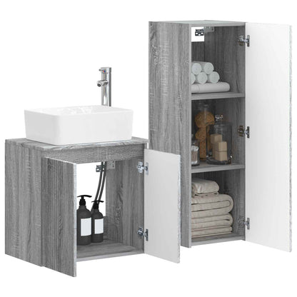 vidaXL Bathroom Furniture Set 2 pcs Grey Sonoma 33 x 34.5 x 100 cm 3