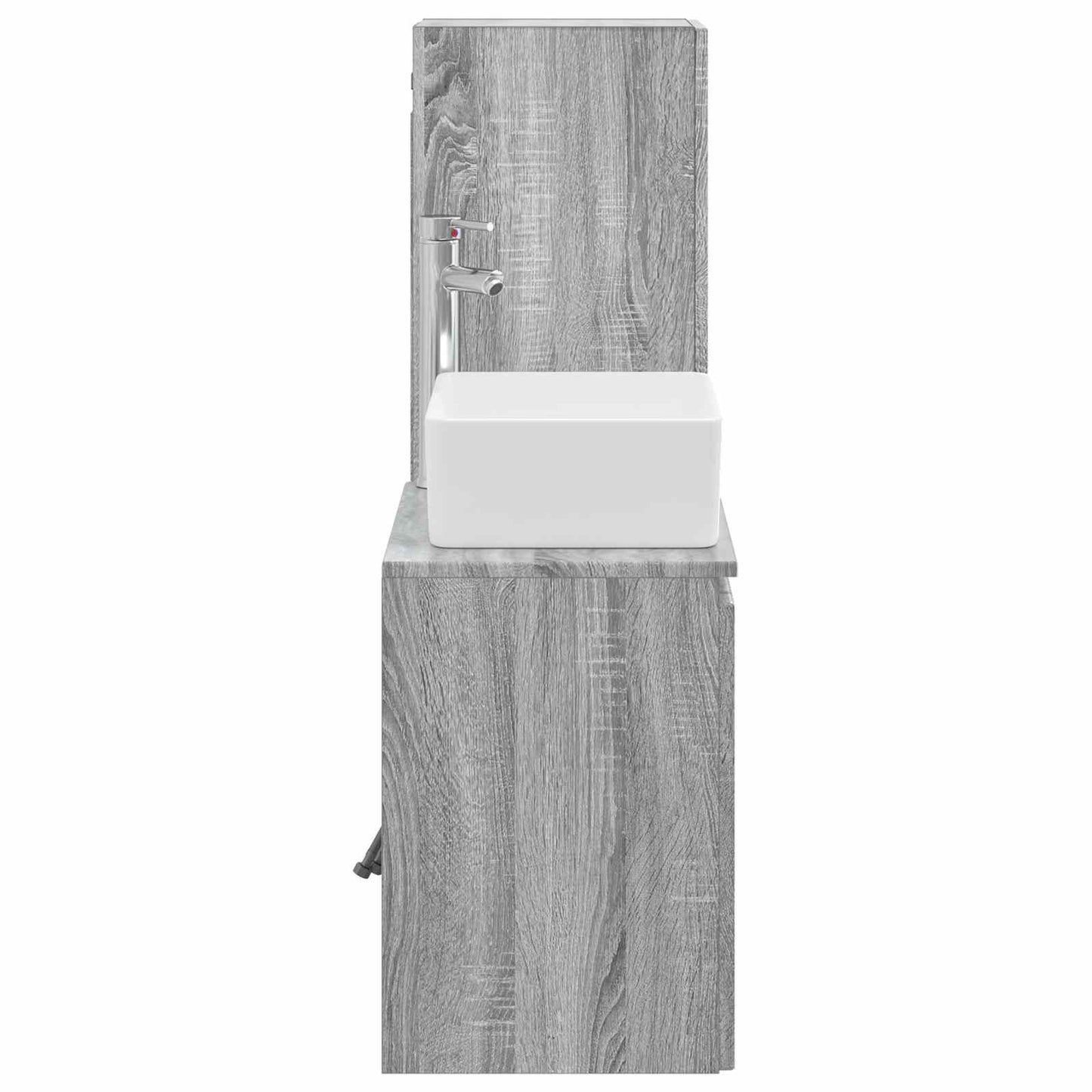 vidaXL Bathroom Furniture Set 2 pcs Grey Sonoma 33 x 34.5 x 100 cm 4
