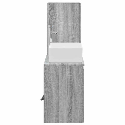 vidaXL Bathroom Furniture Set 2 pcs Grey Sonoma 33 x 34.5 x 100 cm 4