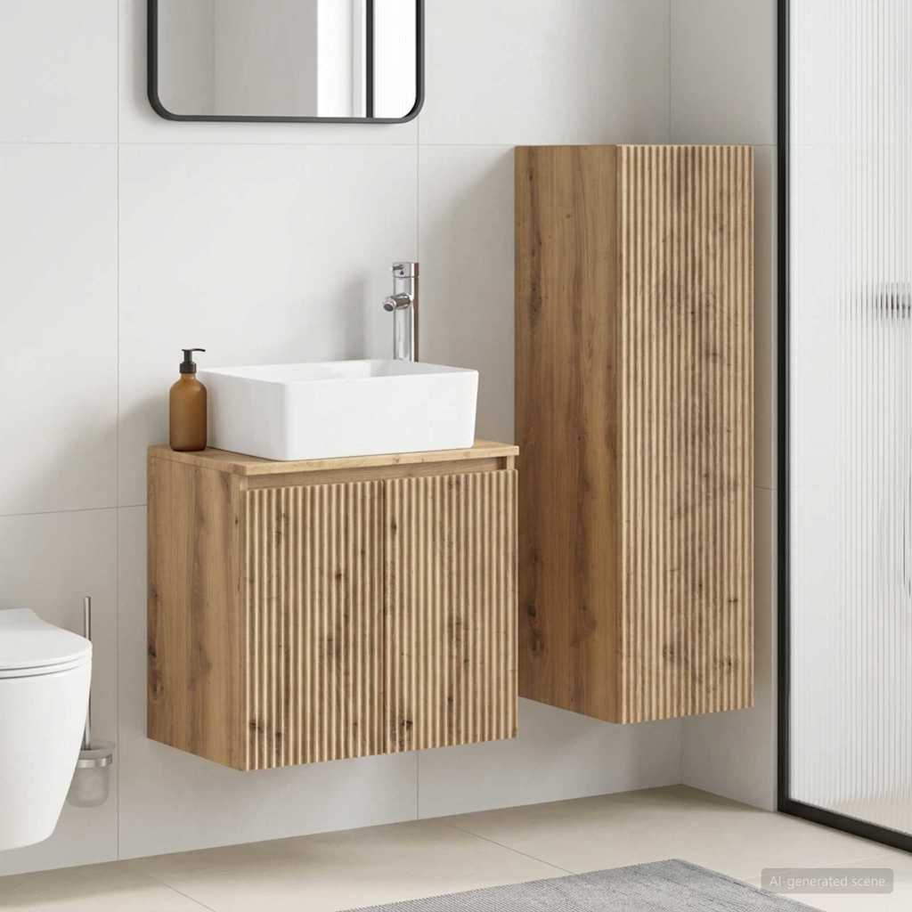 vidaXL Bathroom Furniture Set 2 pcs Artisan Oak 33 x 34.5 x 100 cm 1