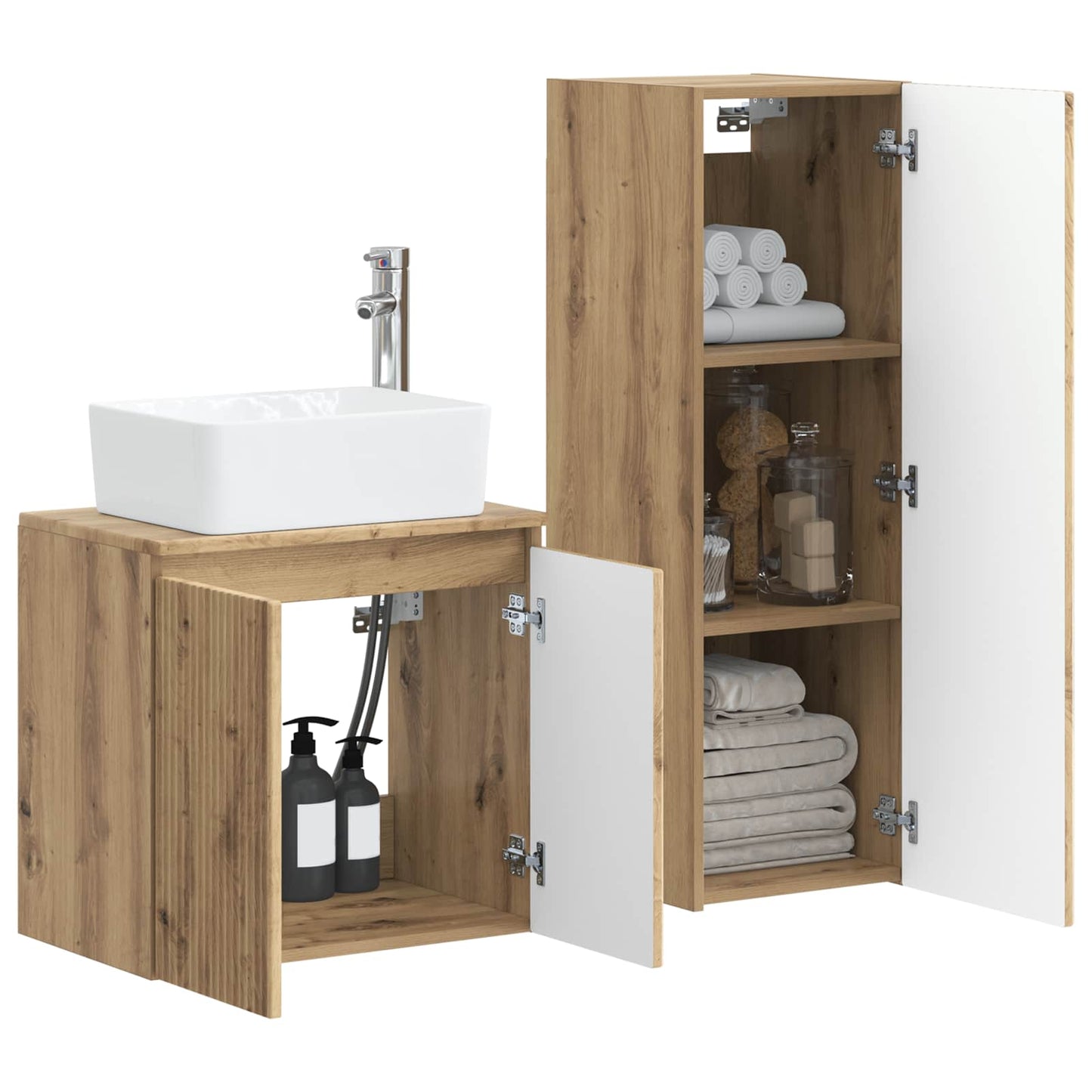 vidaXL Bathroom Furniture Set 2 pcs Artisan Oak 33 x 34.5 x 100 cm 3