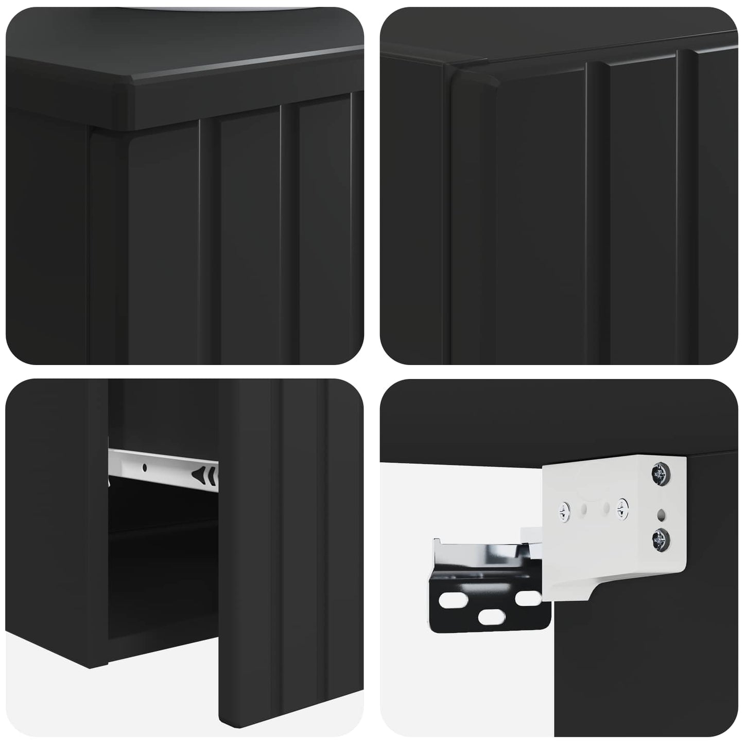 vidaXL Bathroom Furniture Set 2 pcs Black 33 x 34.5 x 100 cm 6