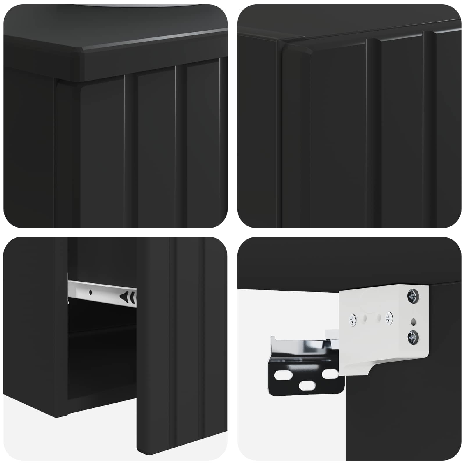 vidaXL Bathroom Furniture Set 2 pcs Black 33 x 34.5 x 100 cm 6