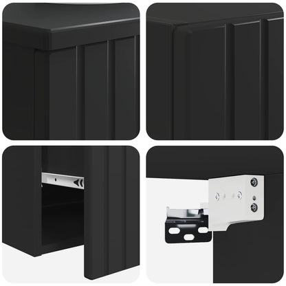 vidaXL Bathroom Furniture Set 2 pcs Black 33 x 34.5 x 100 cm 6
