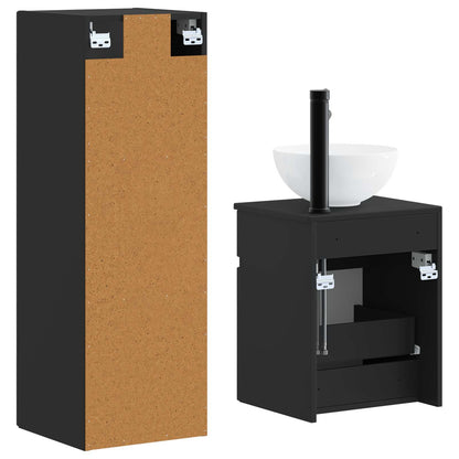 vidaXL Bathroom Furniture Set 2 pcs Black 33 x 34.5 x 100 cm 5
