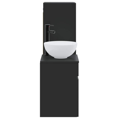 vidaXL Bathroom Furniture Set 2 pcs Black 33 x 34.5 x 100 cm 4