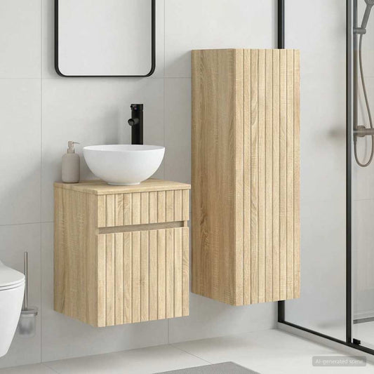 vidaXL Bathroom Furniture Set 2 pcs Sonoma Oak 33 x 34.5 x 100 cm 1