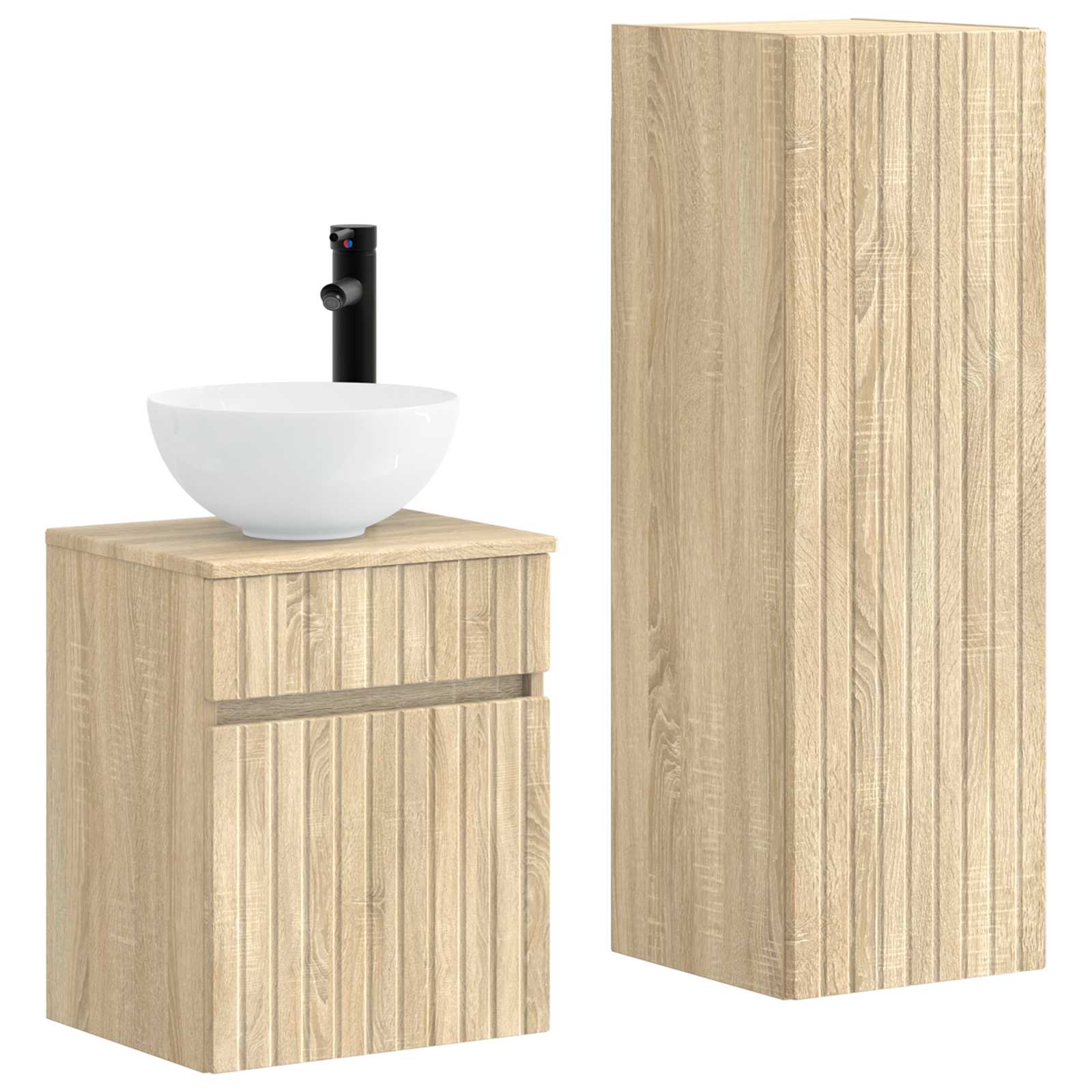 vidaXL Bathroom Furniture Set 2 pcs Sonoma Oak 33 x 34.5 x 100 cm 2