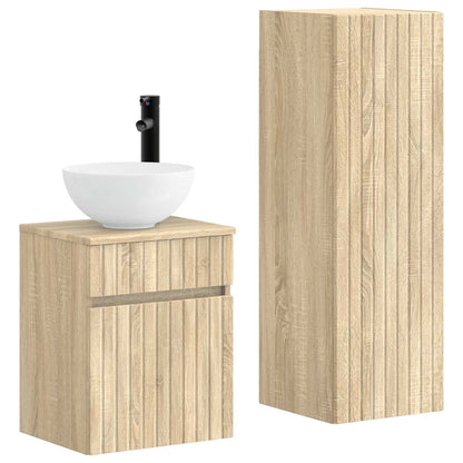 vidaXL Bathroom Furniture Set 2 pcs Sonoma Oak 33 x 34.5 x 100 cm 2