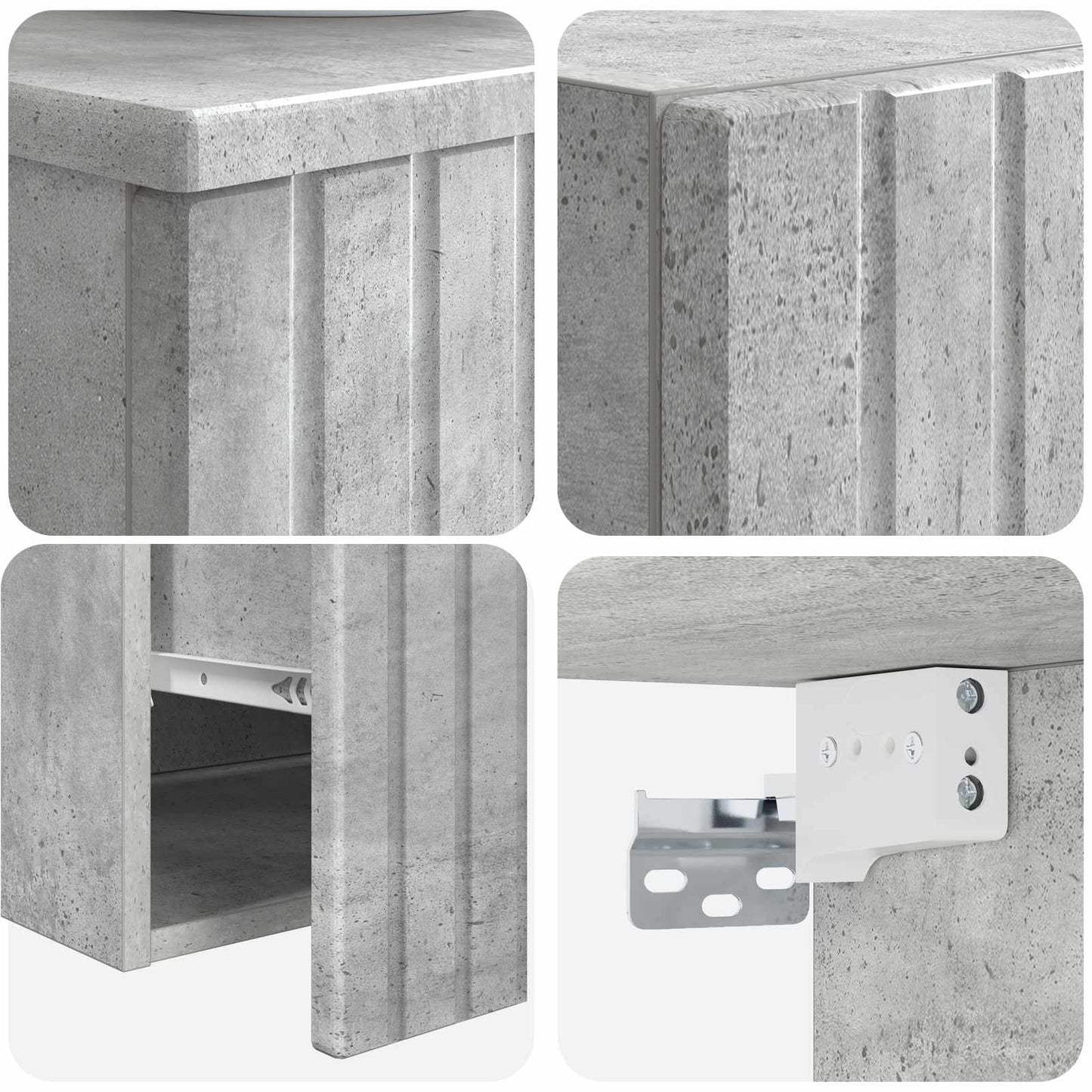 vidaXL Bathroom Furniture Set 2 pcs Concrete Grey 33 x 34.5 x 100 cm 6