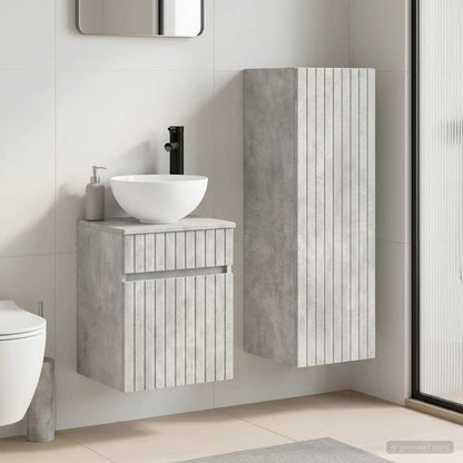 vidaXL Bathroom Furniture Set 2 pcs Concrete Grey 33 x 34.5 x 100 cm 1