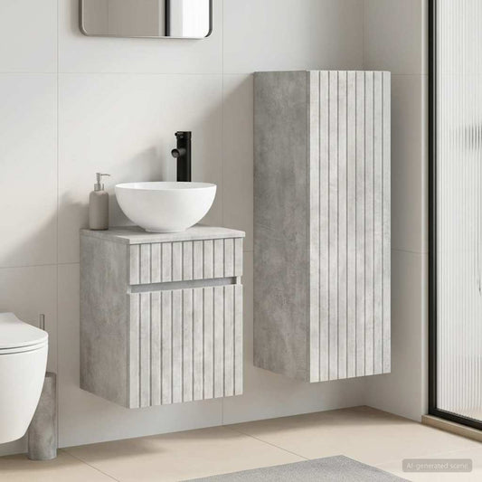 vidaXL Bathroom Furniture Set 2 pcs Concrete Grey 33 x 34.5 x 100 cm 1
