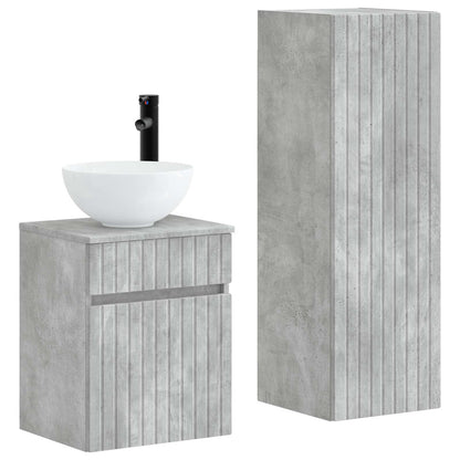 vidaXL Bathroom Furniture Set 2 pcs Concrete Grey 33 x 34.5 x 100 cm 2