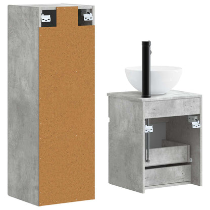 vidaXL Bathroom Furniture Set 2 pcs Concrete Grey 33 x 34.5 x 100 cm 5