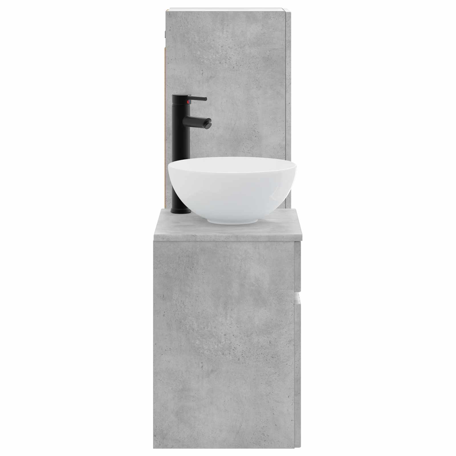 vidaXL Bathroom Furniture Set 2 pcs Concrete Grey 33 x 34.5 x 100 cm 4
