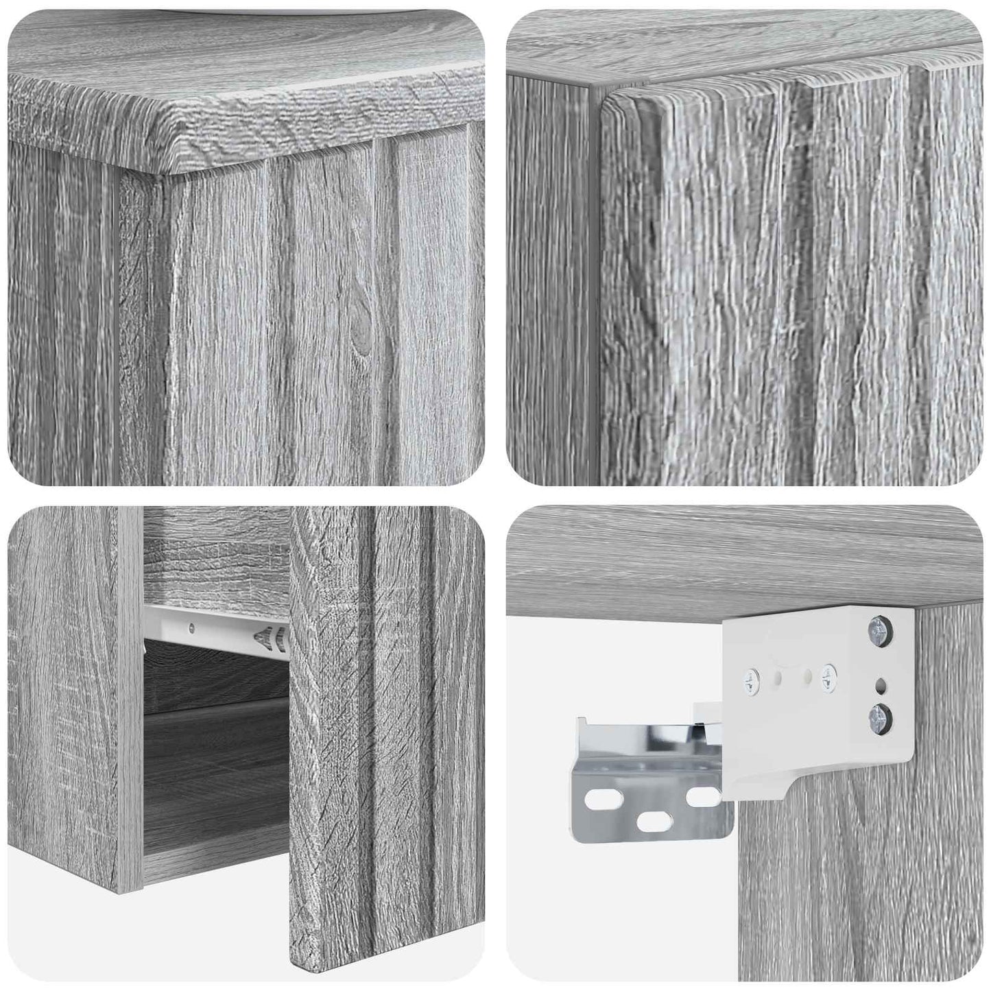 vidaXL Bathroom Furniture Set 2 pcs Grey Sonoma 33 x 34.5 x 100 cm 6