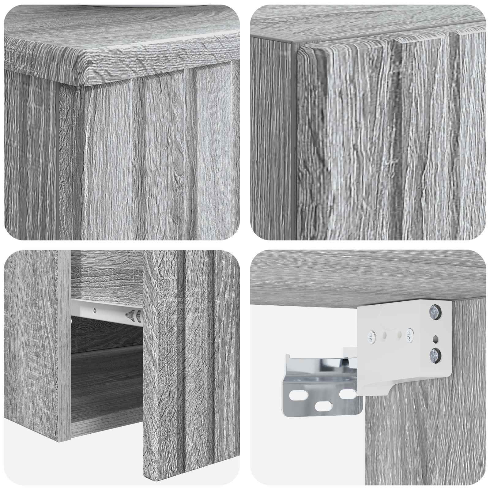 vidaXL Bathroom Furniture Set 2 pcs Grey Sonoma 33 x 34.5 x 100 cm 6