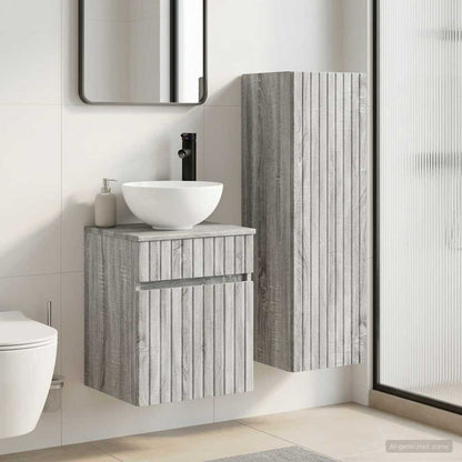 vidaXL Bathroom Furniture Set 2 pcs Grey Sonoma 33 x 34.5 x 100 cm 1