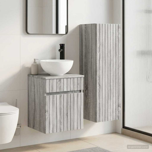 vidaXL Bathroom Furniture Set 2 pcs Grey Sonoma 33 x 34.5 x 100 cm 1