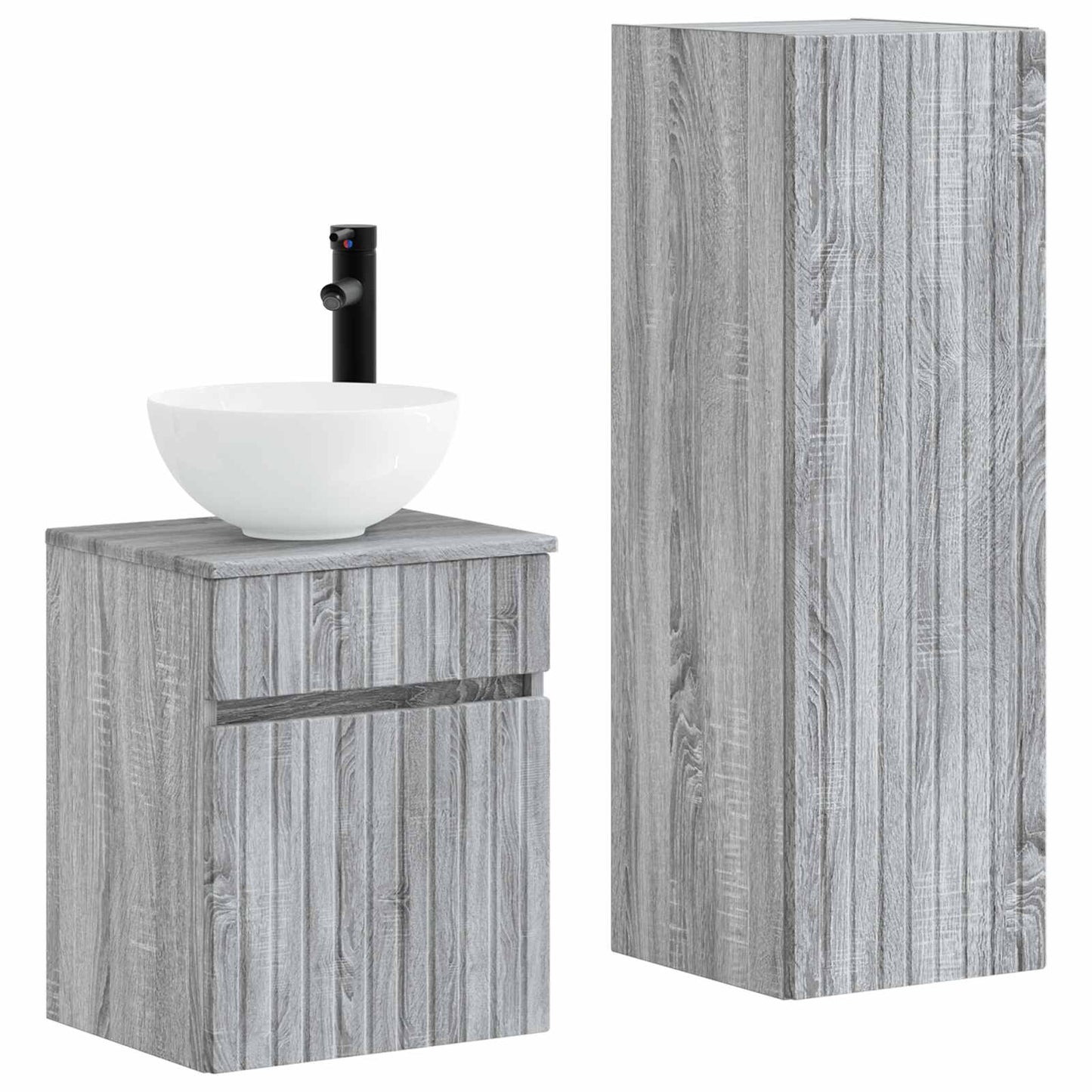 vidaXL Bathroom Furniture Set 2 pcs Grey Sonoma 33 x 34.5 x 100 cm 2