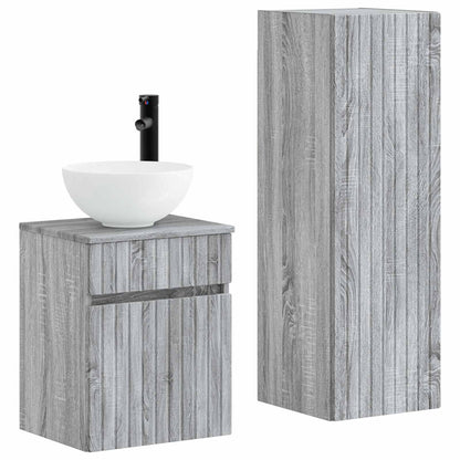 vidaXL Bathroom Furniture Set 2 pcs Grey Sonoma 33 x 34.5 x 100 cm 2