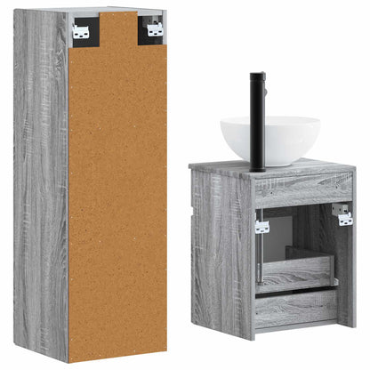 vidaXL Bathroom Furniture Set 2 pcs Grey Sonoma 33 x 34.5 x 100 cm 5