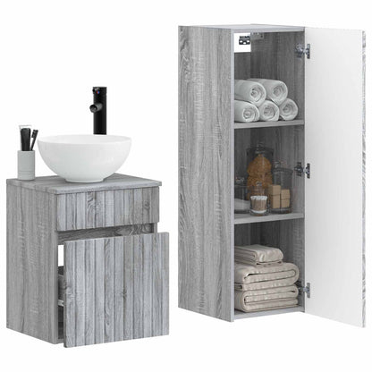 vidaXL Bathroom Furniture Set 2 pcs Grey Sonoma 33 x 34.5 x 100 cm 3