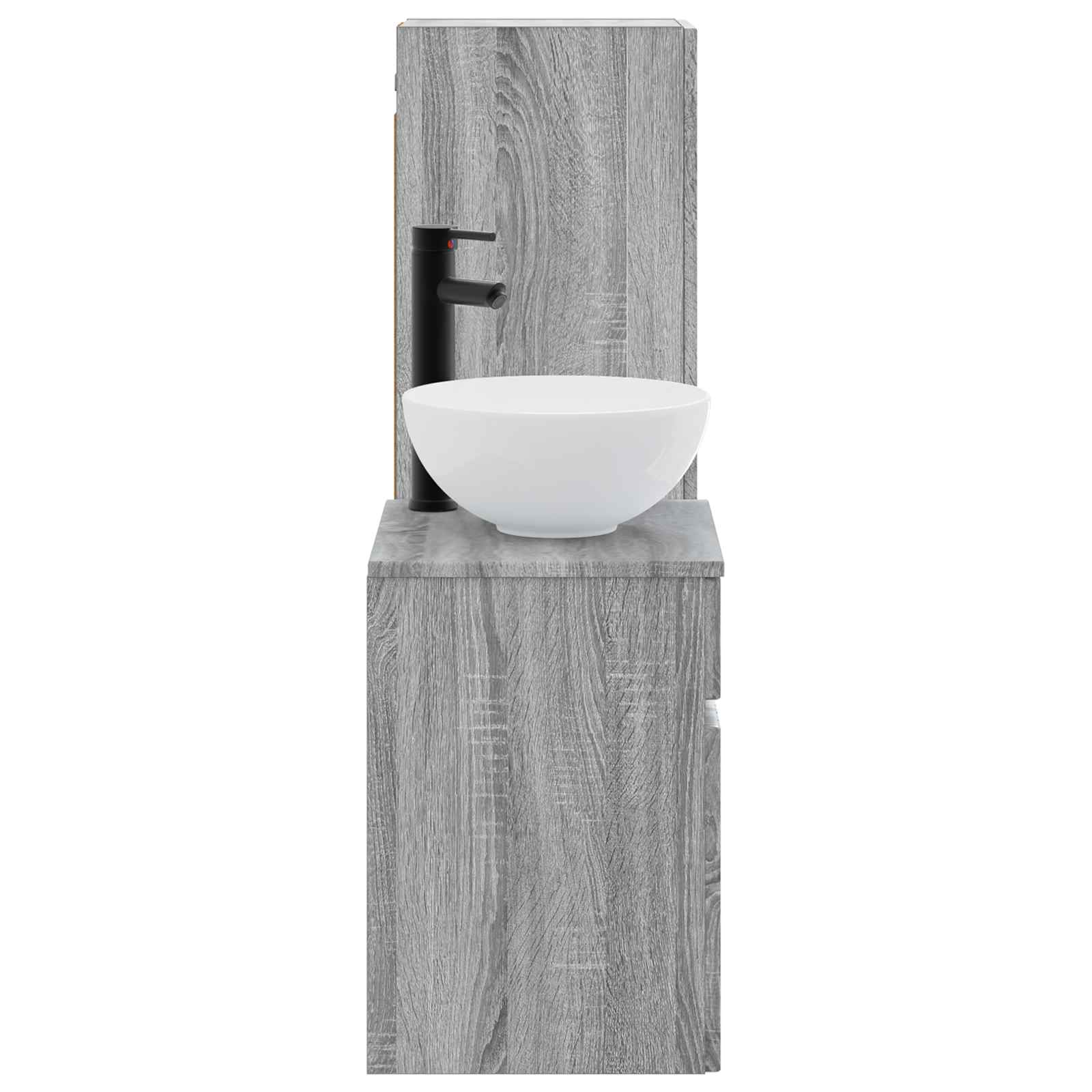 vidaXL Bathroom Furniture Set 2 pcs Grey Sonoma 33 x 34.5 x 100 cm 4