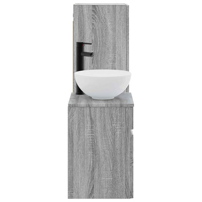 vidaXL Bathroom Furniture Set 2 pcs Grey Sonoma 33 x 34.5 x 100 cm 4