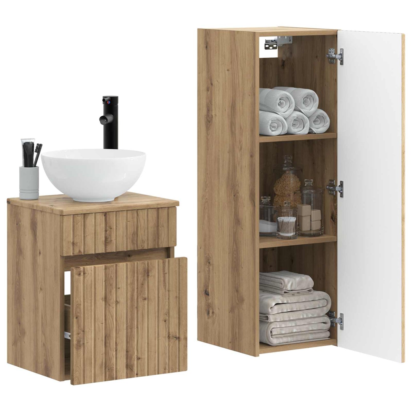 vidaXL Bathroom Furniture Set 2 pcs Artisan Oak 33 x 34.5 x 100 cm 2