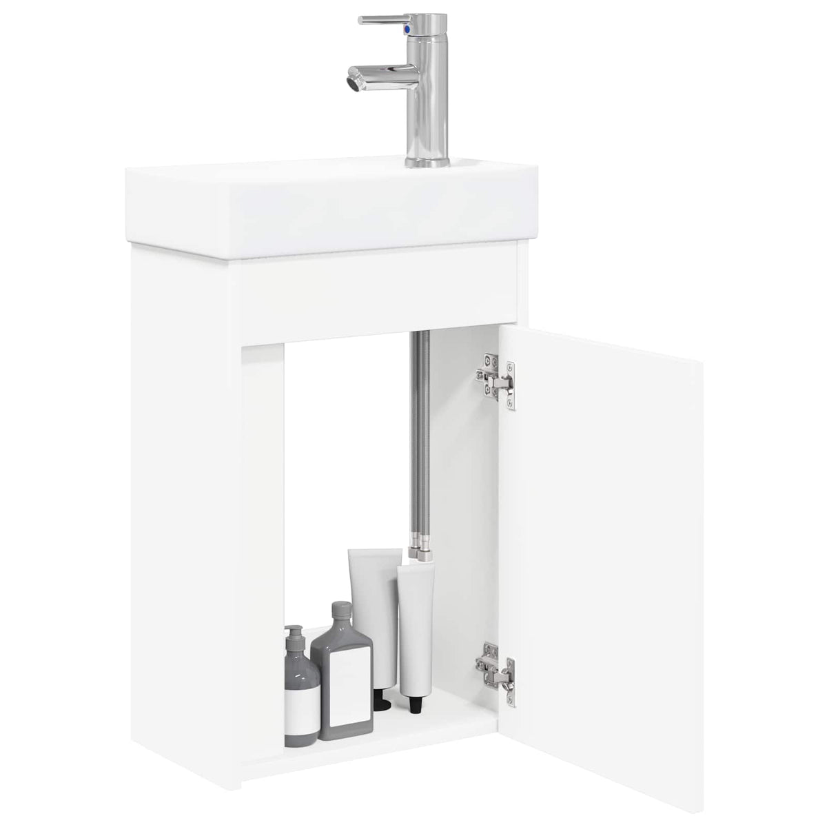 Bathroom Vanity Unit with Tap 40.5 x 22.5 x 62 cm White