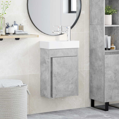 Bathroom Vanity Unit with Tap 40.5 x 22.5 x 62 cm Concrete grey