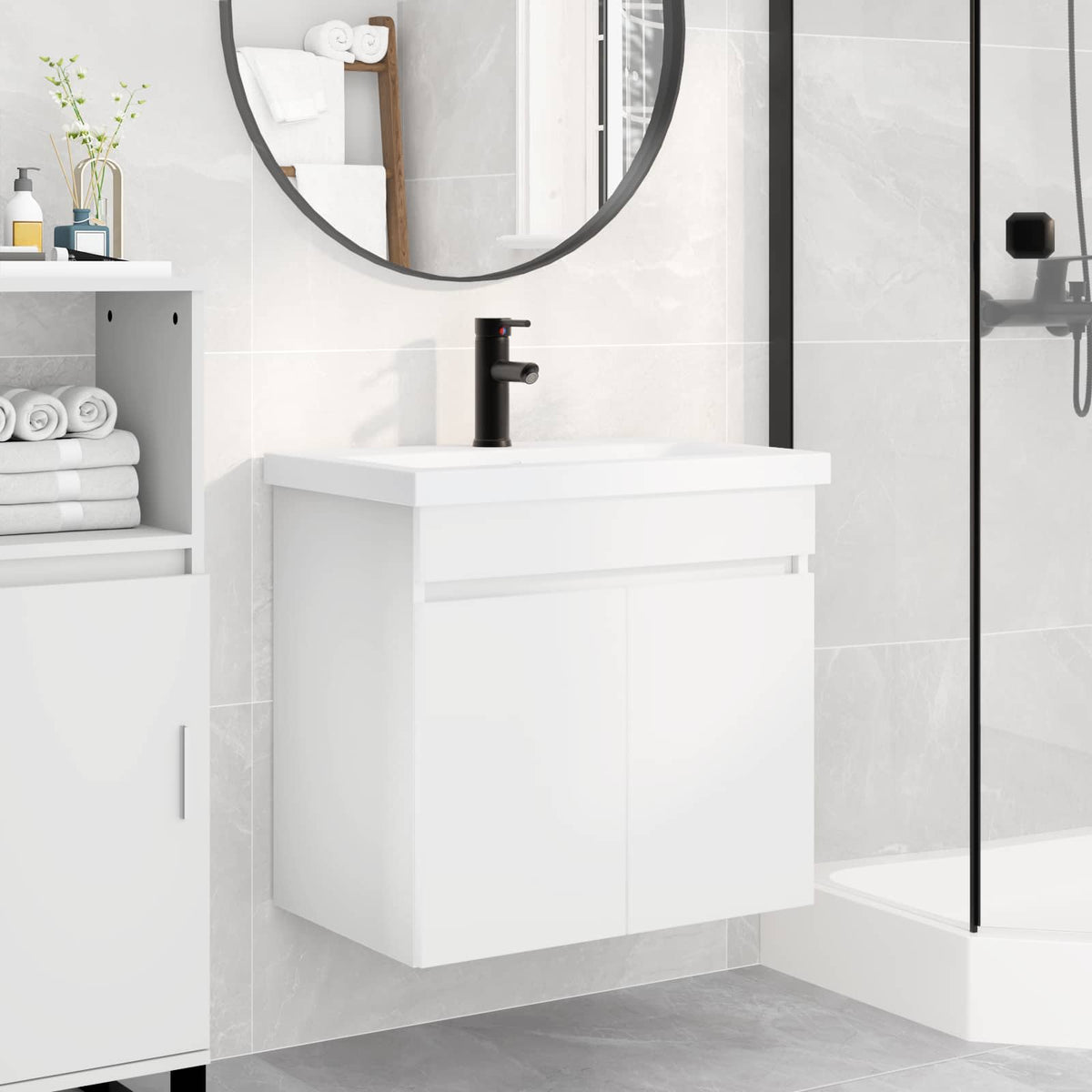 vidaXL Bathroom Vanity Unit with Tap 61 x 40 x 74.5 cm