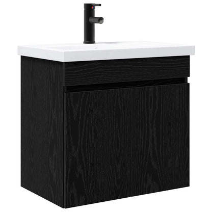 vidaXL Bathroom Vanity Unit with Tap Black Oak 61 x 40 x 74.5 cm 2
