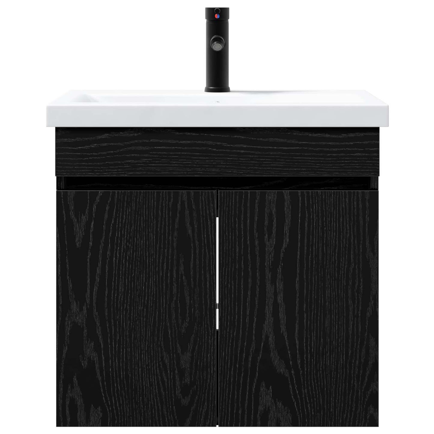 vidaXL Bathroom Vanity Unit with Tap Black Oak 61 x 40 x 74.5 cm 5