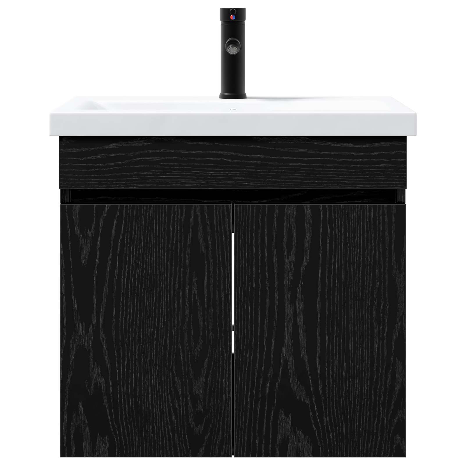 vidaXL Bathroom Vanity Unit with Tap Black Oak 61 x 40 x 74.5 cm 5