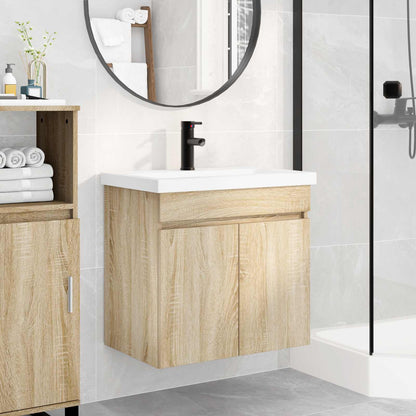 vidaXL Bathroom Vanity Unit with Tap Sonoma Oak 61 x 40 x 74.5 cm 1