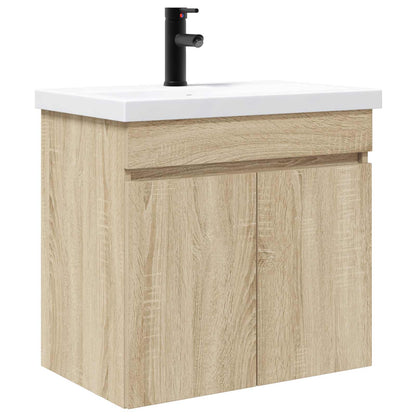 vidaXL Bathroom Vanity Unit with Tap Sonoma Oak 61 x 40 x 74.5 cm 2