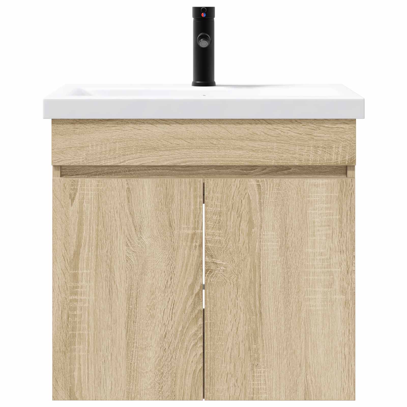 vidaXL Bathroom Vanity Unit with Tap Sonoma Oak 61 x 40 x 74.5 cm 5